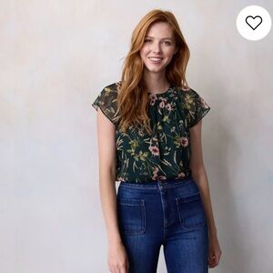 Women's LC Lauren Conrad Shirred Neck Shell Top Never Worn